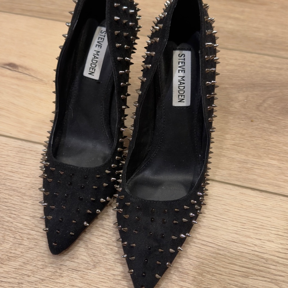 Steve Madden Black Spiked Heels